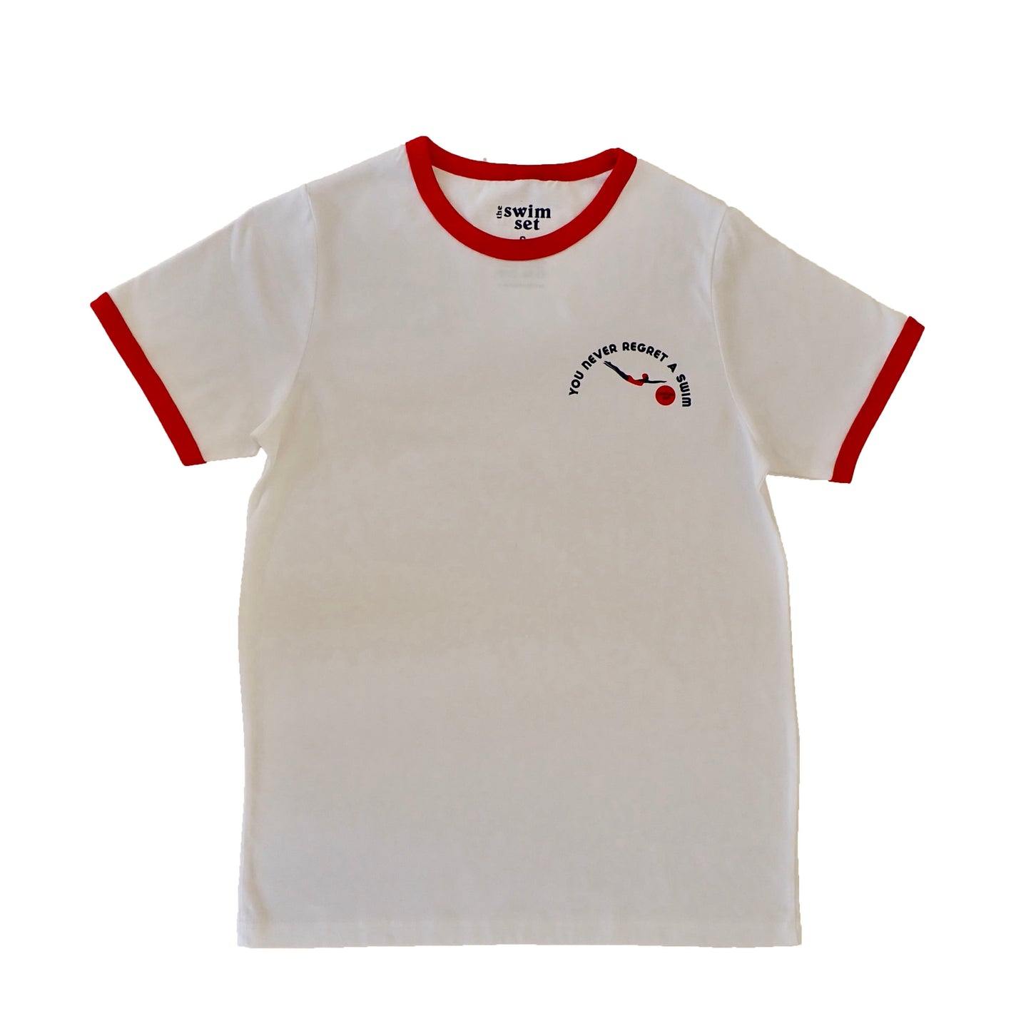 TSHIRT 'YOU NEVER REGRET A SWIM' with Retro Vintage Diver White