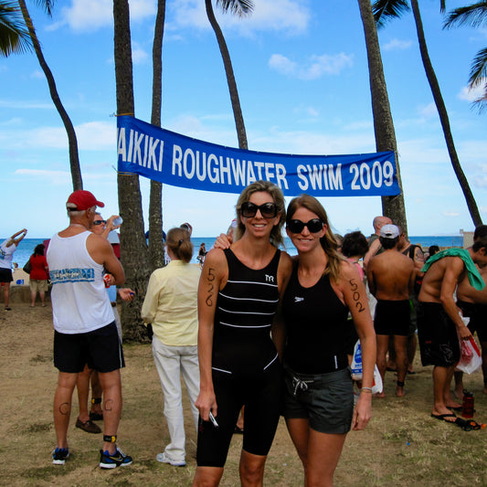 Waikiki Roughwater Swim Karen Panaretto and Cathy Mackay